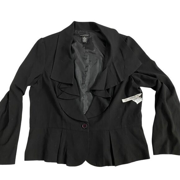 Courtenay Blazer Womens 16 Black Basic Jacket Ruffle Work Office Capsule - Picture 10 of 14